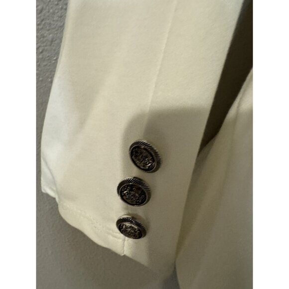 Noir Peplum Suit Jacket Blazer 1X White Ponte Stretch USA NEW - Picture 8 of 11